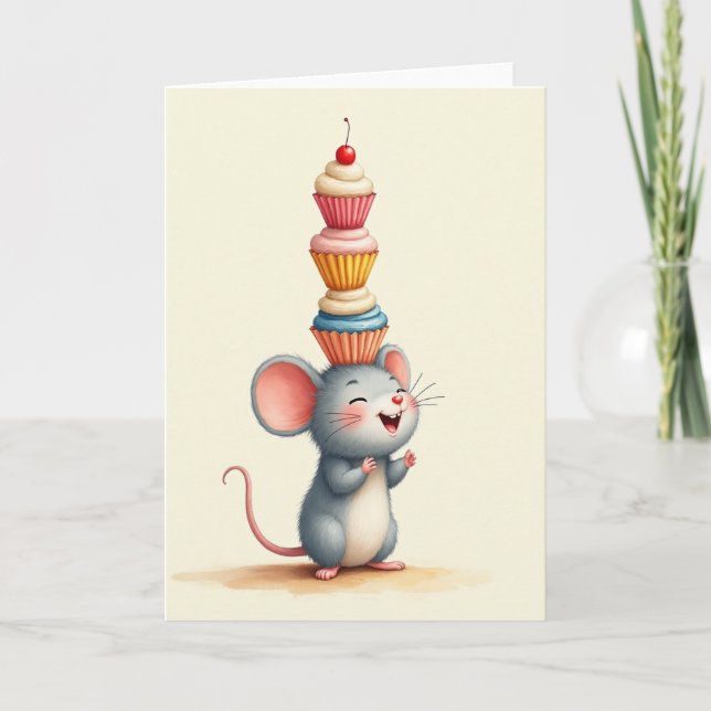 Whimsical Critter Birthday Card (Front)