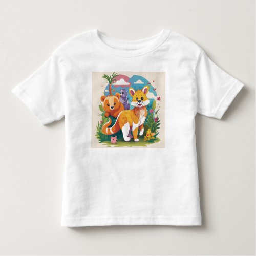  Whimsical Critter Crew Playful Kids Animal Para Toddler T_shirt