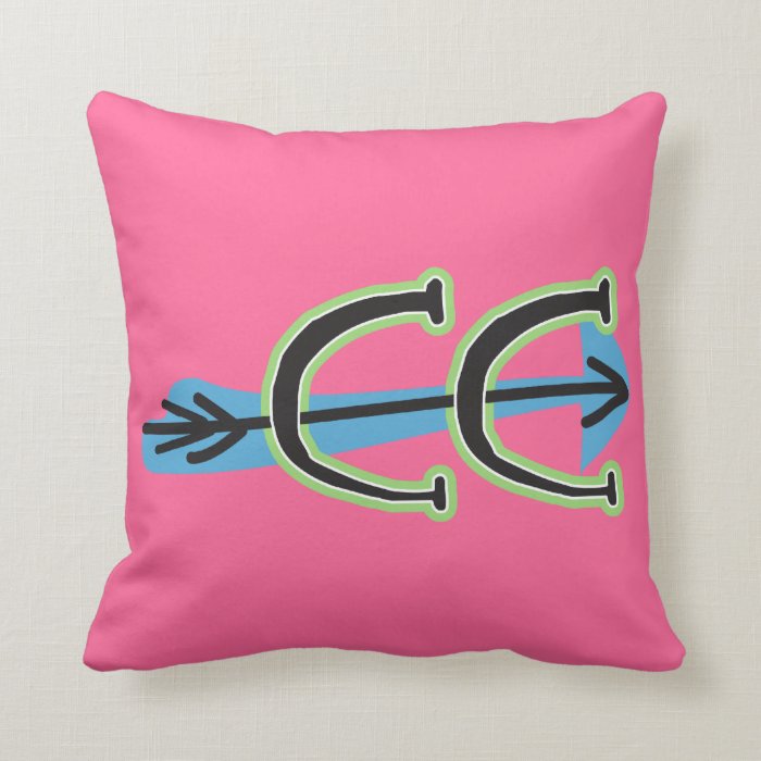Whimsical Cross Country   CC Symbol Throw Pillow