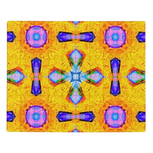 Whimsical cross patterned puzzle