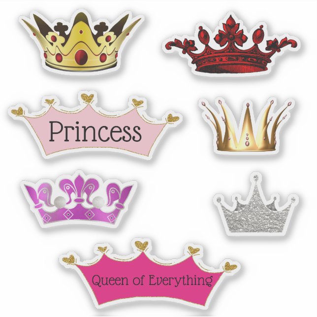 Whimsical Crowns Sticker (Front)