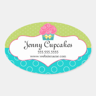 Whimsical Cupcake Bakery Box Seal