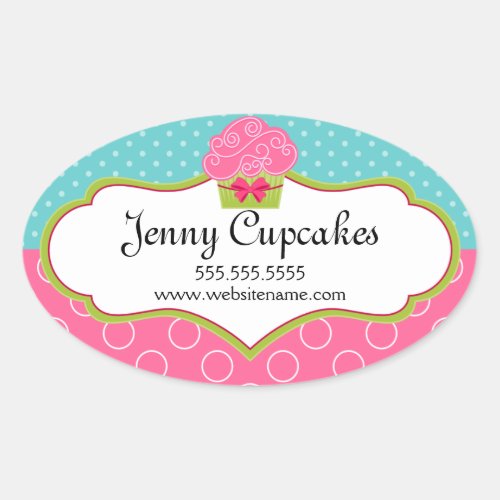 Whimsical Cupcake Bakery Box Seal