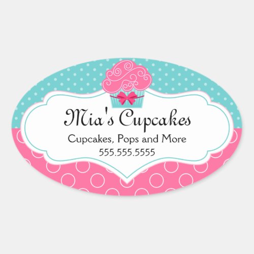 Whimsical Cupcake Bakery Box Seals