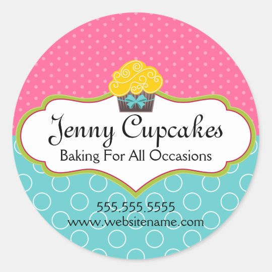 Whimsical Cupcake Bakery Box Seals | Zazzle.com