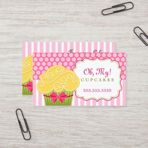 Whimsical Cupcake Bakery Business Cards