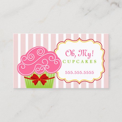 Customizable Whimsical Cupcake Bakery Business Cards