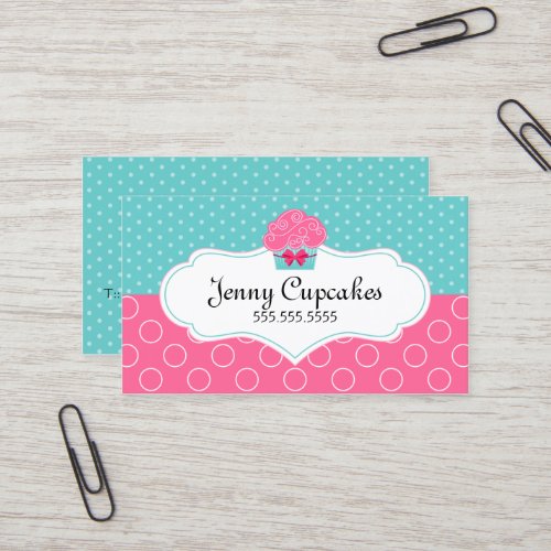 Whimsical Cupcake Bakery Business Cards