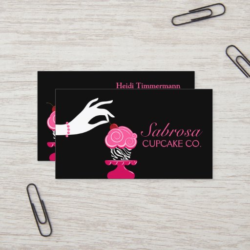 Customizable Whimsical Cupcake Bakery Business Cards