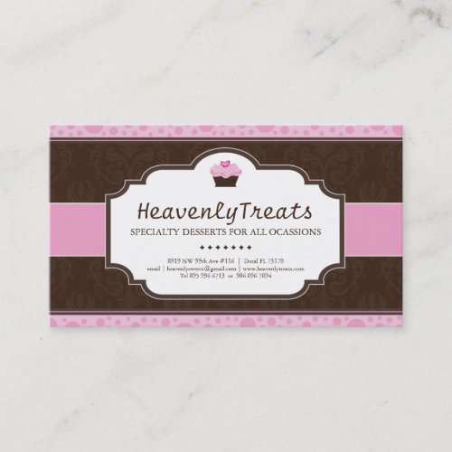 Whimsical Cupcake Bakery Business Card