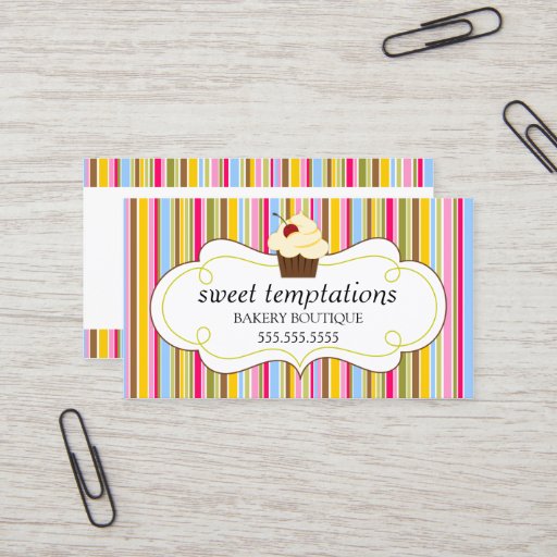 Customizable Whimsical Bakery Business Cards
