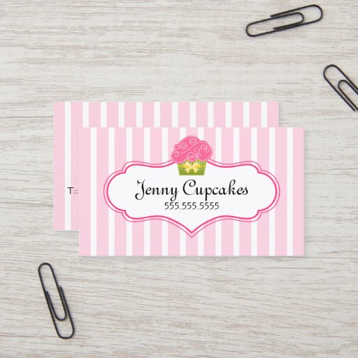 Customizable Whimsical Cupcake Bakery Business Cards