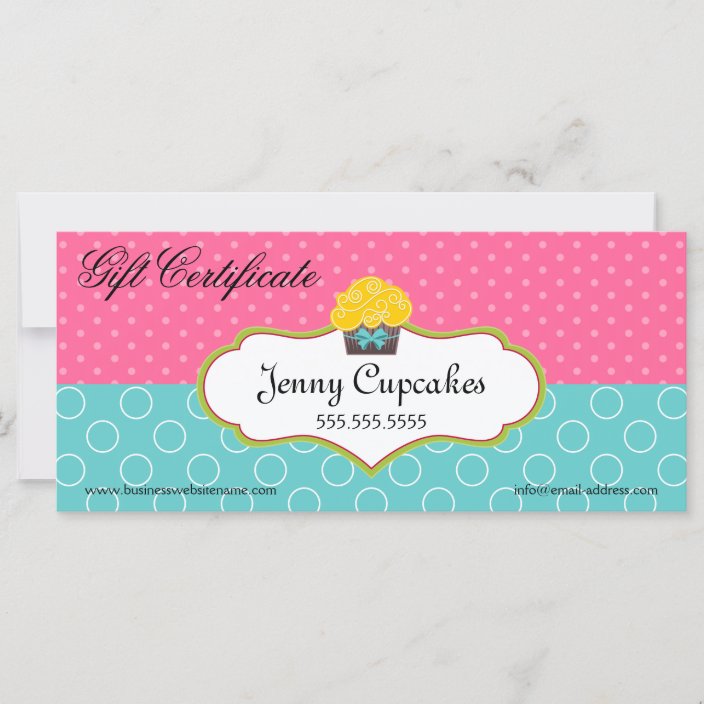 Whimsical Cupcake Bakery Gift Certificate