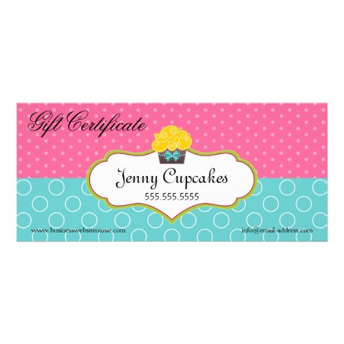 Whimsical Cupcake Bakery Gift Certificate