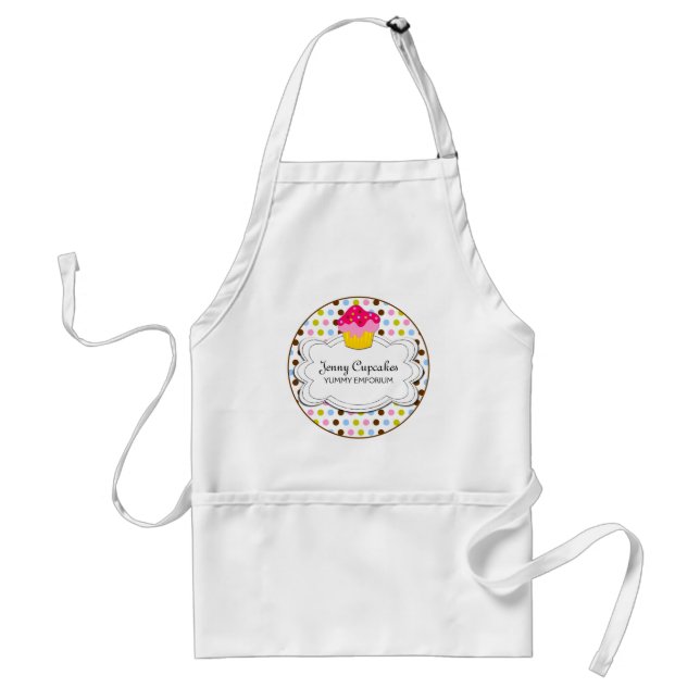 Whimsical Cupcake Bakery Personalized Apron (Front)