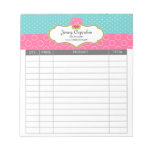 Whimsical Cupcake Bakery Receipts Notepad