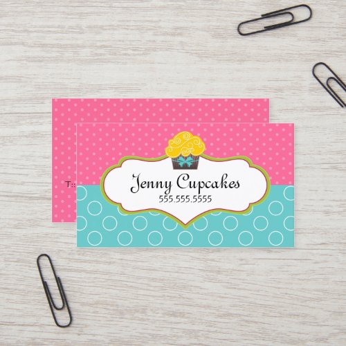 Whimsical Cupcake Bakery Business Cards
