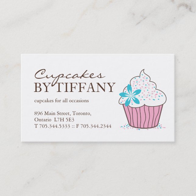 Whimsical Cupcake Business Cards (Front)