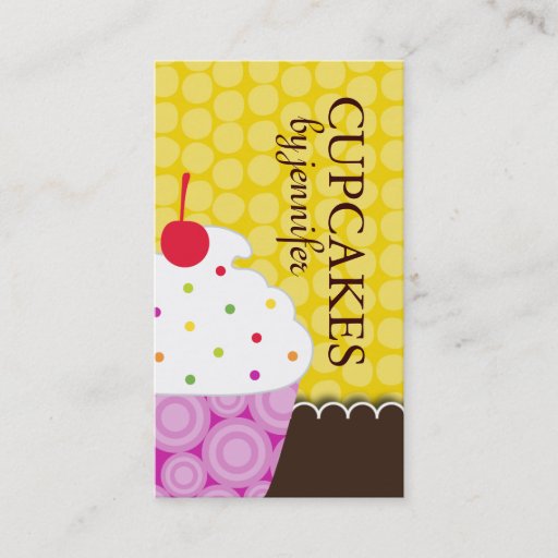 Customizable Whimsical Cupcake Business Cards