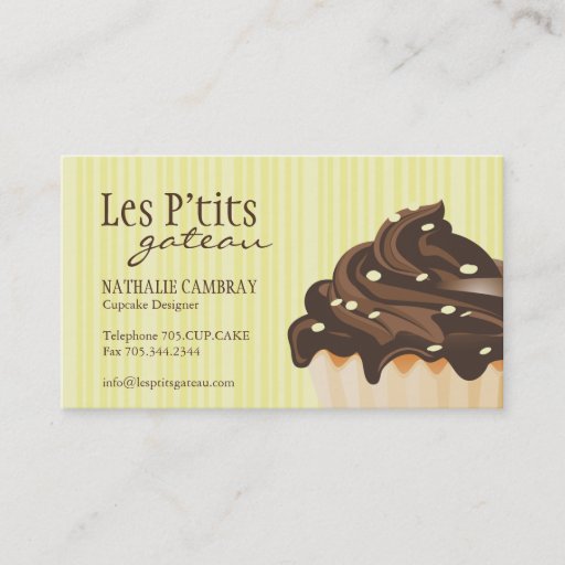 Customizable Whimsical Cupcake Business Cards