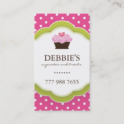 Customizable Whimsical Cupcake Business Cards