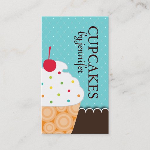 Customizable Whimsical Cupcake Business Cards