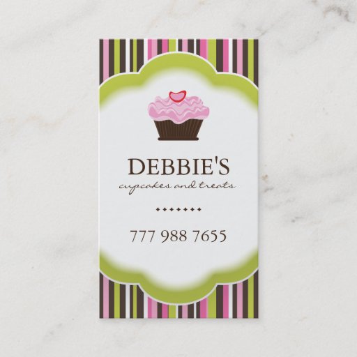 Customizable Whimsical Cupcake Business Cards