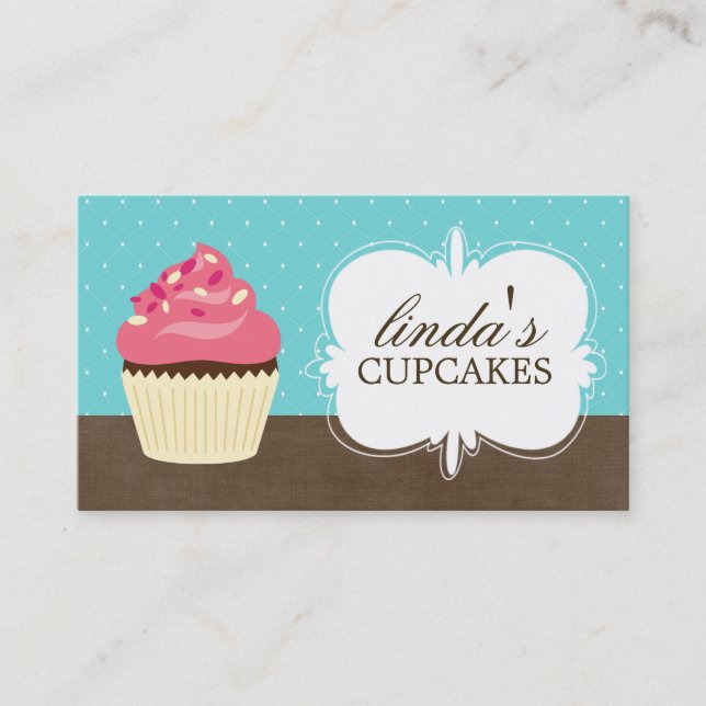 Whimsical Cupcake Business Cards (Front)