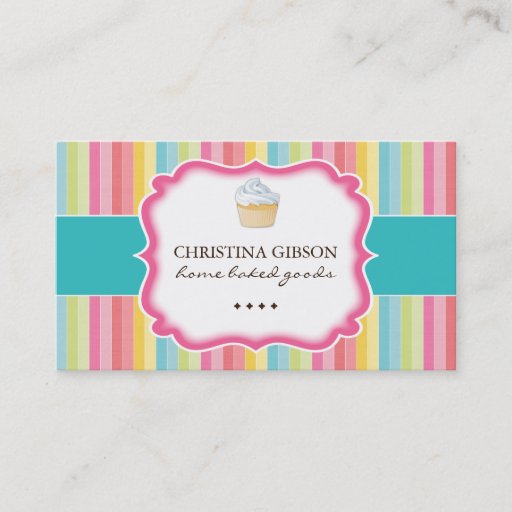 Customizable Whimsical Cupcake Business Cards