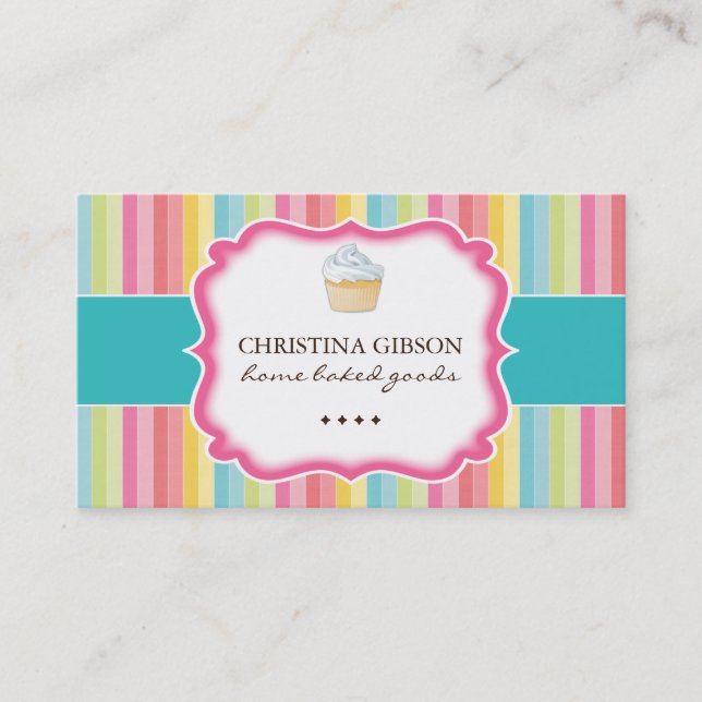 Whimsical Cupcake Business Cards (Front)