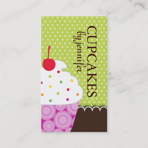 Customizable Whimsical Cupcake Business Cards