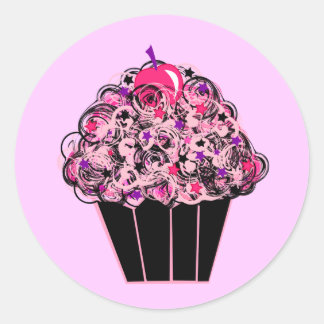 Whimsical Cupcake Classic Round Sticker