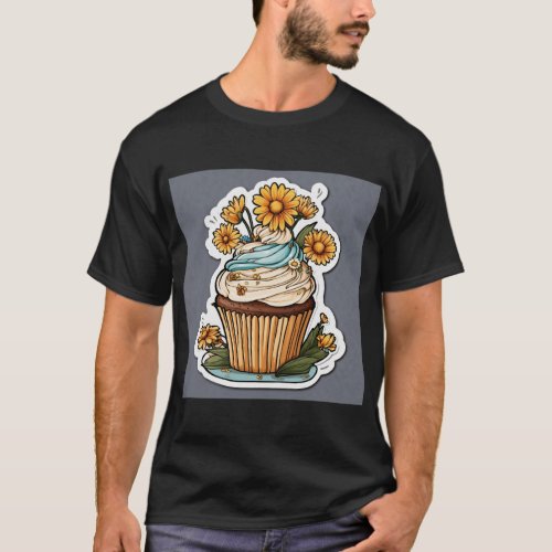 Whimsical Cupcake Fairy Sticker  T_Shirt