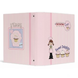 Whimsical Cupcake Girl Design binder