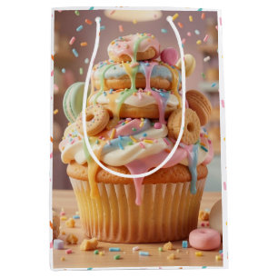Whimsical Cupcake Girl's Birthday Medium Gift Bag