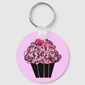 Whimsical Cupcake Keychain by totallypainted at Zazzle