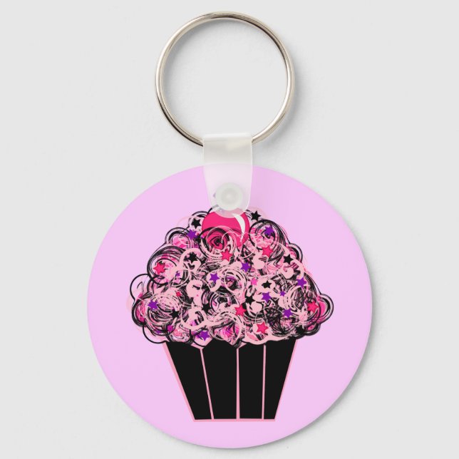Whimsical Cupcake Keychain (Front)