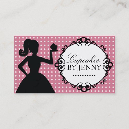 Customizable Whimsical Cupcake Silhouette Business Cards