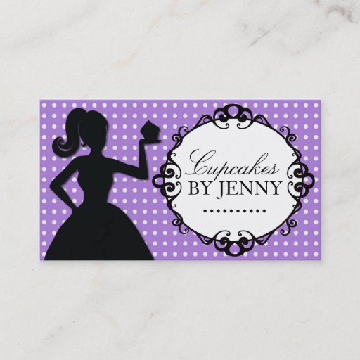 Customizable Whimsical Cupcake Silhouette Business Cards