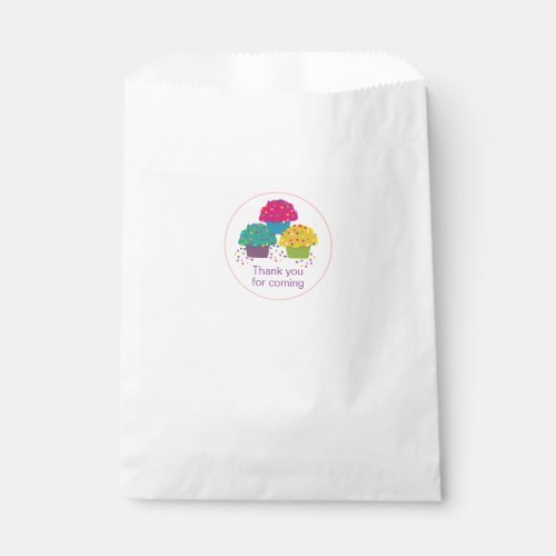 Whimsical Cupcakes Birthday Sprinkle Frosting  Favor Bag