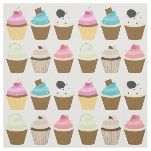 Whimsical Cupcakes Pattern Fabric