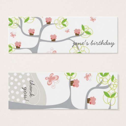 Customizable Whimsical Cupcakes Tree Butterflies Sweet Birthday Business Cards