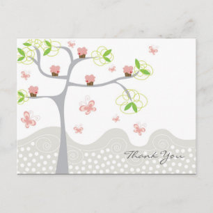Whimsical Cupcakes Tree Butterflies Sweet Birthday Postcard