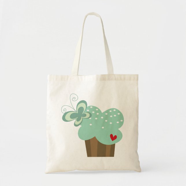 Whimsical Cupcakes Tree Butterflies Sweet Birthday Tote Bag (Front)