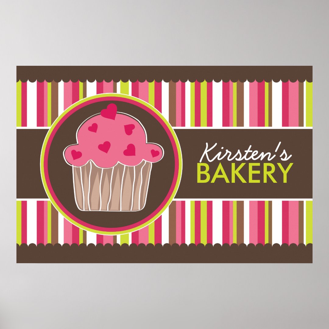 Whimsical Custom Bakery Poster Zazzle