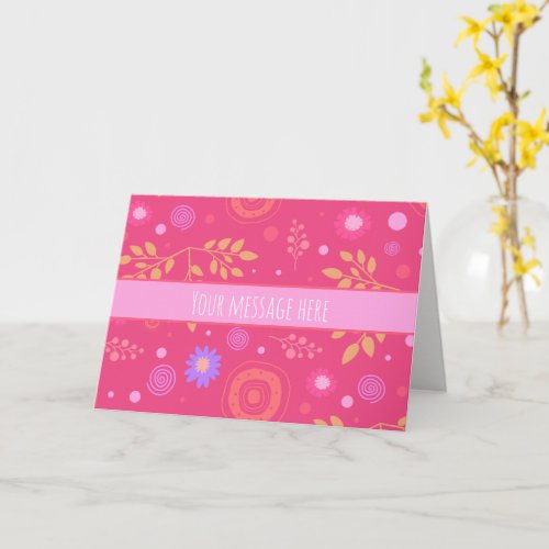 Whimsical Custom Flowers Pink Inspirivity Notecard