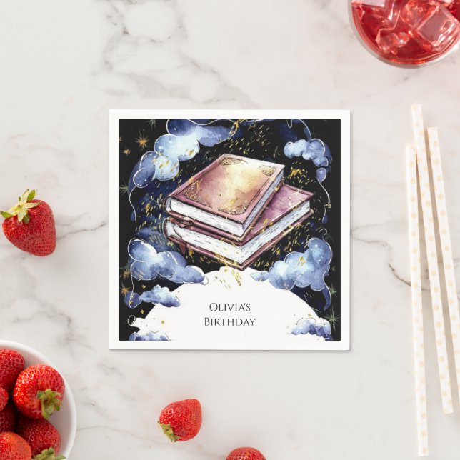 Whimsical Custom Magic Storybook Birthday Napkins (Insitu)