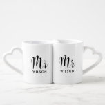 Whimsical custom Mr and Mr Coffee Mug Set<br><div class="desc">Mr and Mr couple coffee mug,  customizable with your own name and your favorite colors.</div>