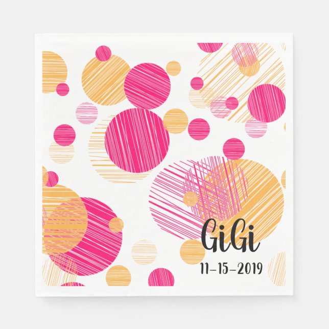 Whimsical custom Polka-Dot Pattern Napkins (Front)