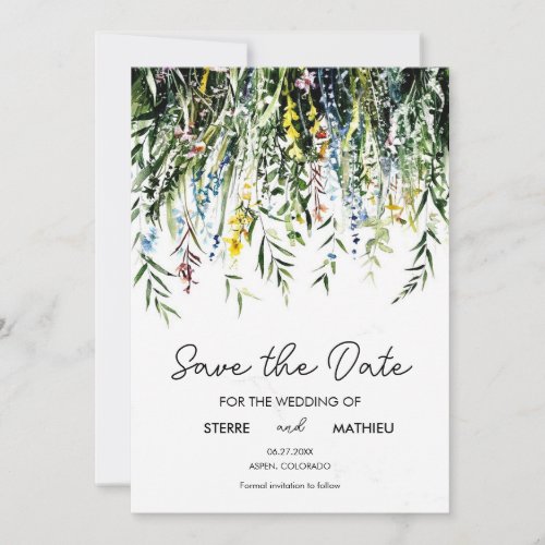 Whimsical Custom Wildflowers  Save The Date